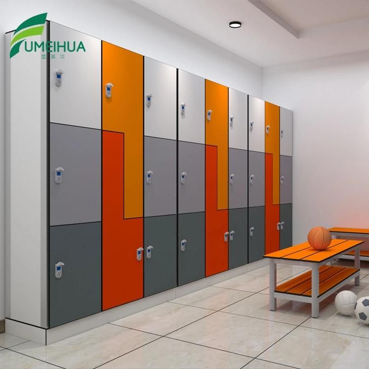 Orange Swimming Pool Changing Room 3 Tier HPL Key Locker