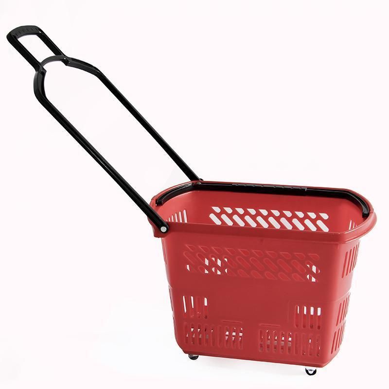 Professional Supermarket Shopping Basket Wheels Shopping Basket with Handle Wheels for Sale