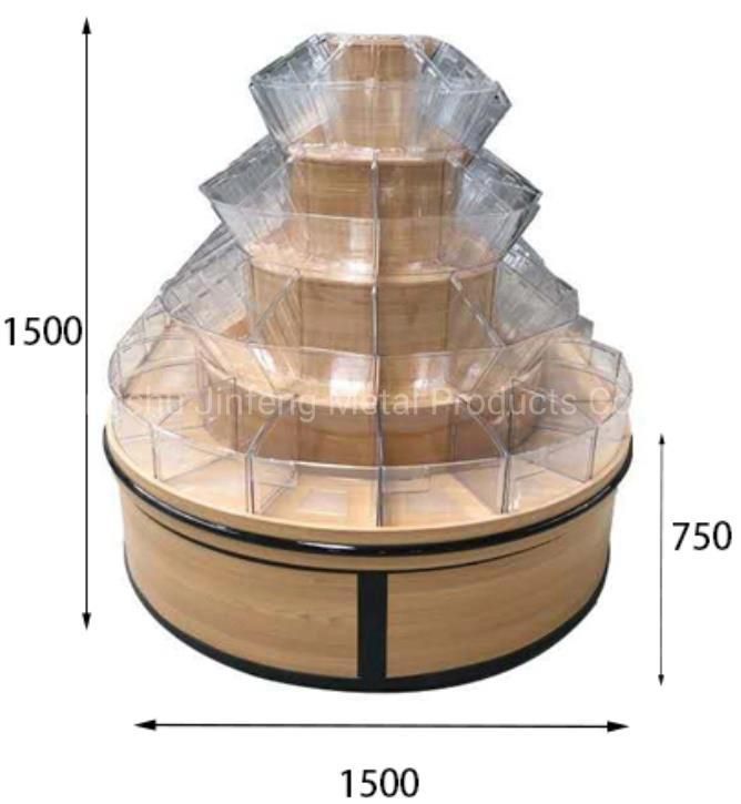 Supermarket Equipment Bulk Food Bin Wooden Display Rack for Candy