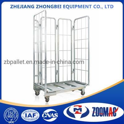 Steel Q235 Roller Cage, Storage Rack, Hand Trolley / Cart with Wheels for Material Handling, Products Storage, Display