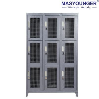Metal Furniture Wardrobe Storage Cabinet with 9 Door Steel Locker