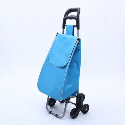 Promotional Collapsible Portable Luggage Useful Vegetable Folding Shopping Trolley Bag with Wheels