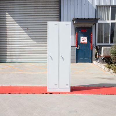 Steel Furniture Metal Staff Locker Cabinet 2 Doors for Gym Steel Commercial Clothes Storage Locker