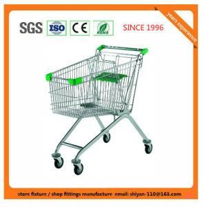 High Quality Supermarket Shop Retail Shopping Trolley Manufacture Metal and Zinc/Galvanized/ Chrome Surface 08014