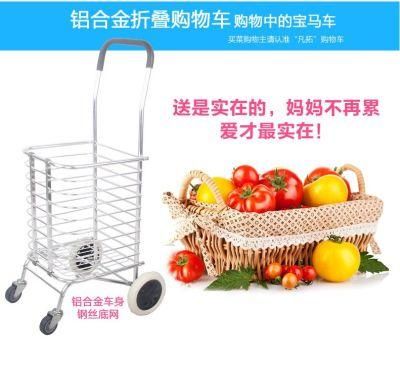 Wholesale Folding Aluminum Portable Two-Wheeled Shopping Luggage Cart Bag Supermarket Hand Trolley Wagon