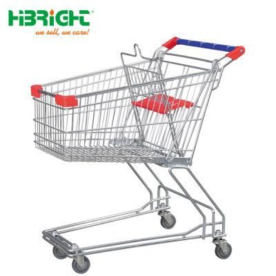 Easy Pushing Zinc Plated Supermarket Shopping Trolleys