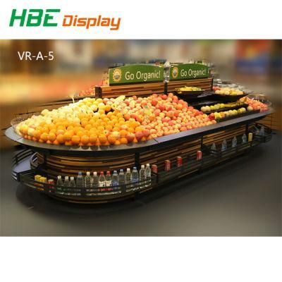 Supermarket Store Display Fruit and Double-Sided Vegetable Stand Rack and Gondola Shelf for Sale