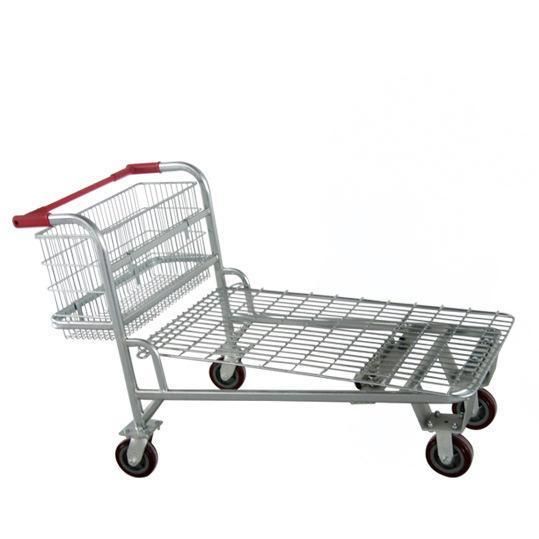 Zinc Plated Metallic Heavy Duty Warehouse Order Shopping Picking Trolley