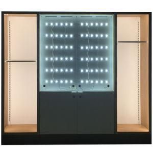 CY030-China Manufactured Customized Modern Designed Metal Frame Wooden Supermarket Retail Display Shelf With LED Light