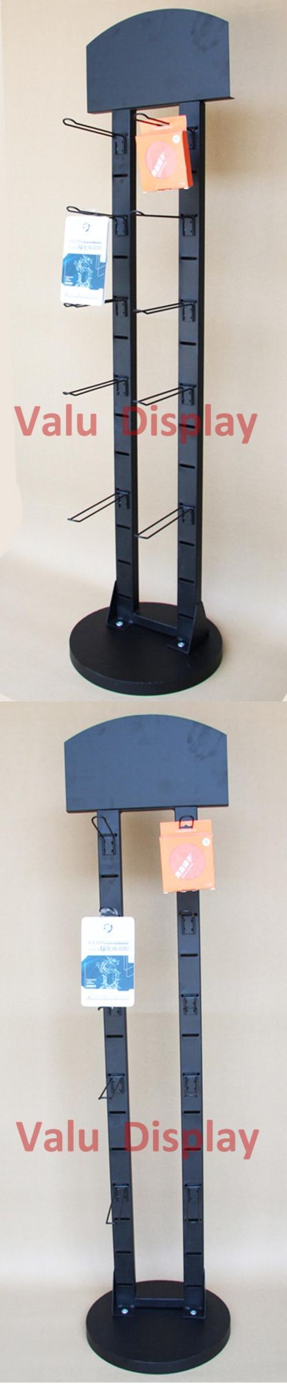 Metal Floor Display Rack with Hooks for Hanging Light Weight Producuts/Mobile Accessories/Battery/Gloves