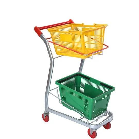 Asian Shopping Cart Double Deck Shopping Basket