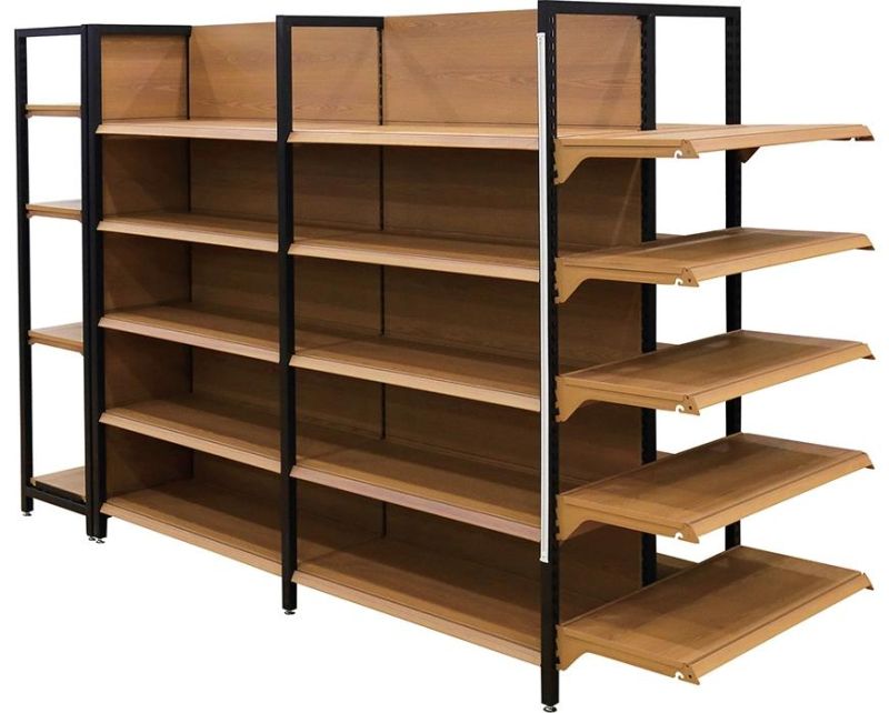 Wooden Store Rack Retail Shelf Gondola Advertising Display Rack