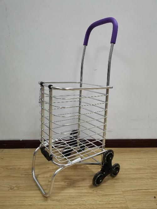 China Cheap Aluminum Alloy Stair Climbing Cart Folding Shopping Trolleys