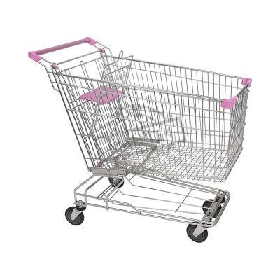 Customized Grocery Store Steel 210L Supermarket Trolley with Baby Seat