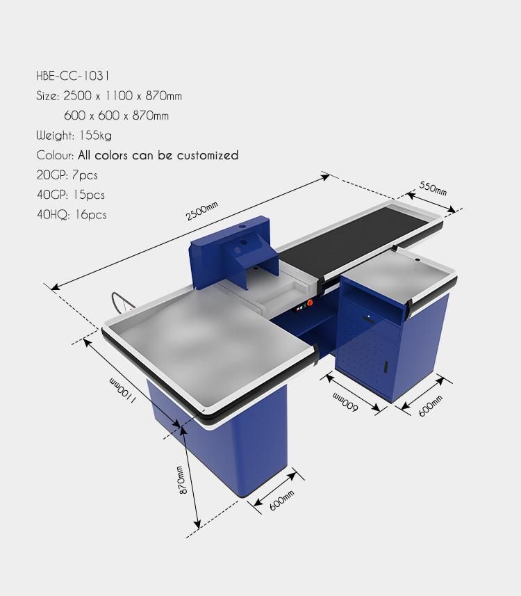 Modern Design Supermarket Counter Cashier Table for Sale