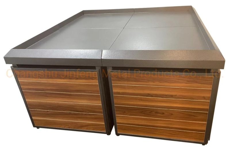 Supermarket Equipment Shelf Metal Display Shelving with Wood for Fruit and Vegetable