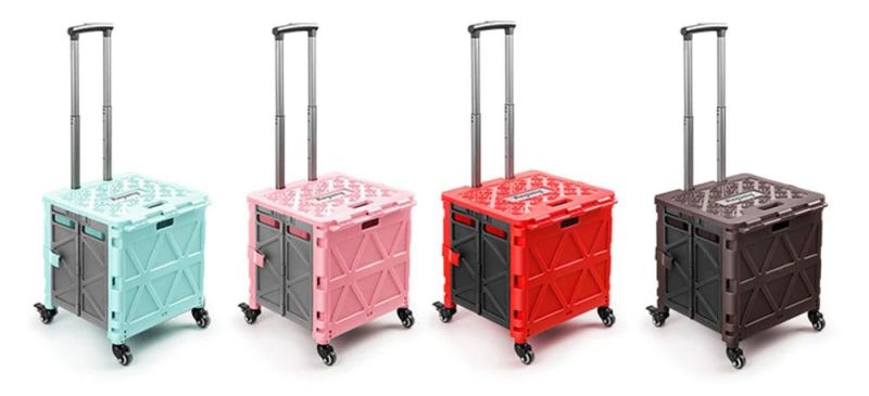 Colorful Design Hot Sell Home and Outside Use Multi-Function Collapsible Cart with Wheels/Shopping Trolley