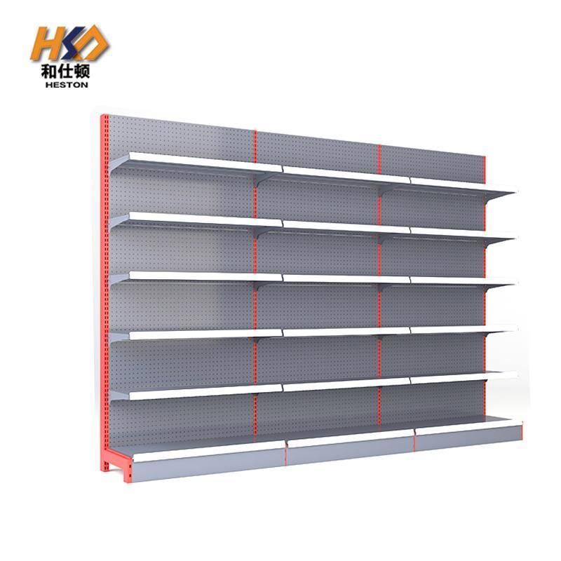Heavy Duty Supermarket Snack Racks Metal Display Shelf Gondola