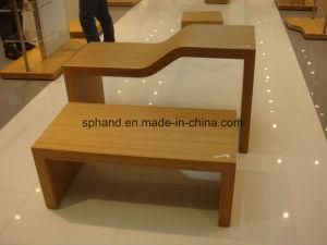 High/Low Bamboo Surface Promotional Table for Shoes/Garment