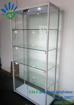 Aluminium Framed Display Cabinet, Shop Glass Display Showcase Shelf