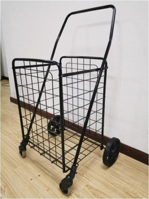 China Factory Large Capacity 73L Metal Folding Shopping Trolley Carts