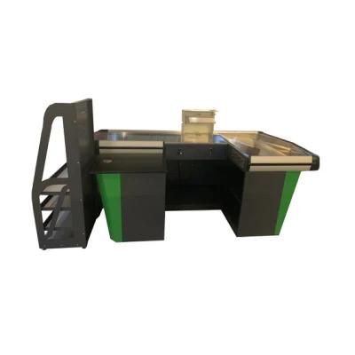 Stainless Steel Checkout Counter for Supermarket Express Cashier Desk