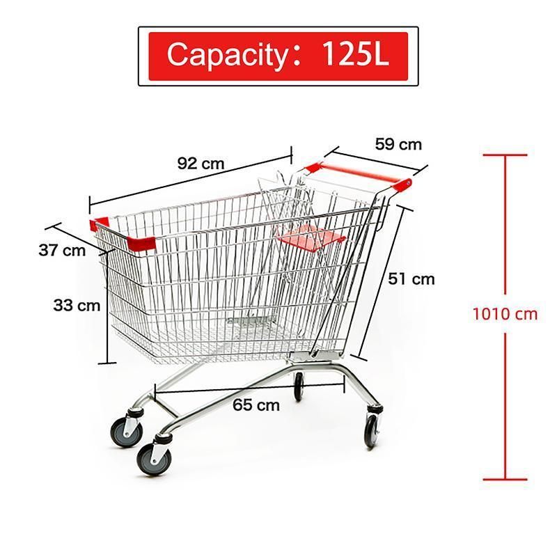 Beautiful Custom Serviceable Metal Supermarket Cart Shopping Trolley