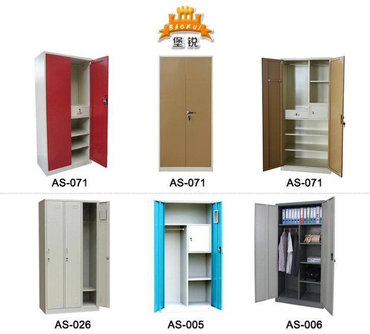 Fas-024 Knock Down Furniture 3 Door Steel Wardrobe Cabinet Metal Locker