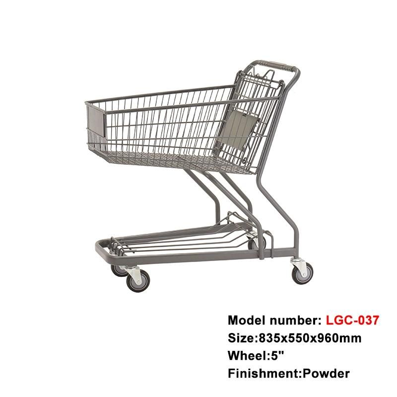 Japanese Style Supermarket Metal Shopping Cart Trolley with Wheels