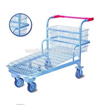 Factory Price Galvanized Shopping Cart Promotion Basket Supermarket Shop Trolley