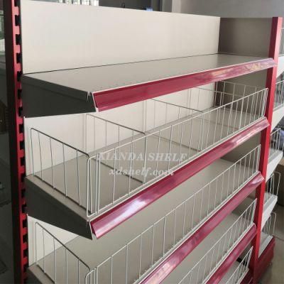 Fixed Backplane Style Xianda Carton Package Supermarket Shelf Gondola Rack