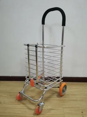 Factory Foldable Shopping Trolley with Four Universal Wheels