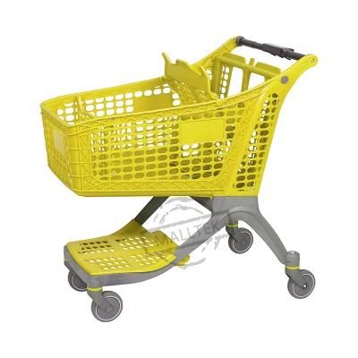 Fully Stocked Unfolding Shopping Supermarket Plastic Mesh Trolley