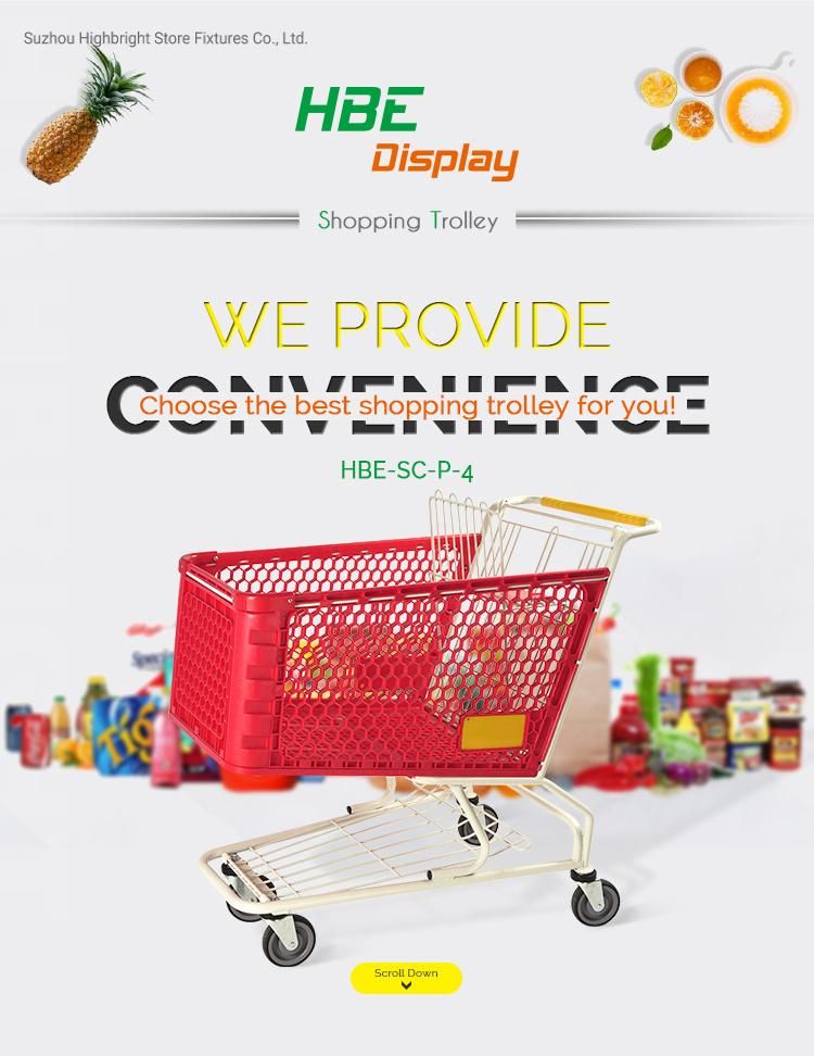 Supermarket Plastic Customized Trolley for Hypermarket