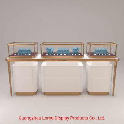 Tempered Glass Jewelry Showcase LED Lighting Jewelry Store Display Showcase