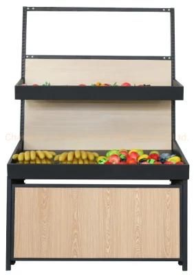 Supermarket Shelf Fruit Wooden Display Rack