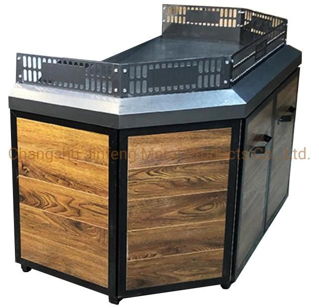 Supermarket Equipment Fruit and Vegetable Display Stand with Wood