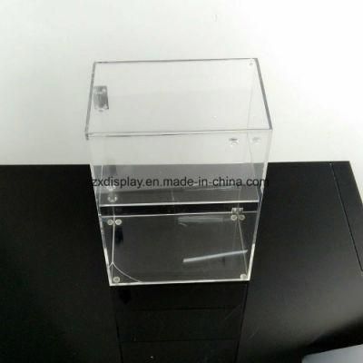 2 Shelves Acrylic Storage Cabinet Clear Display Case with Lockable Door