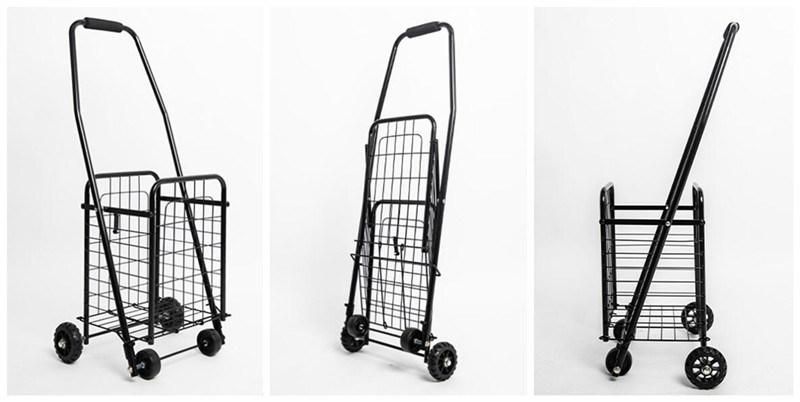 China Portable Folding Small Cart Steel Utility Trolley Cart for Seniors Carrying Groceries