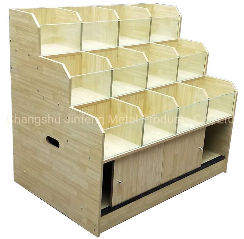 Supermarket Shelf Convenience Store Wooden Display Stand for Dry Good