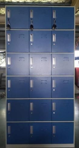 Metal 18 Compartments Box Locker for High School Students