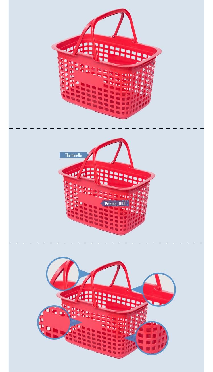 Cheaper Plastic Supermarket Basket Japanese Hole Portable Hand Shopping Basket