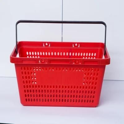 Supermarket Plastic Shopping Basket with Handle