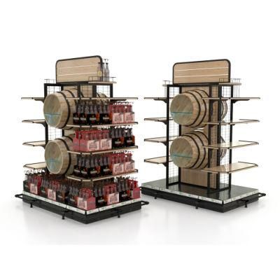 Retail Store Supermarket Modern Luxury Wine Display Rack