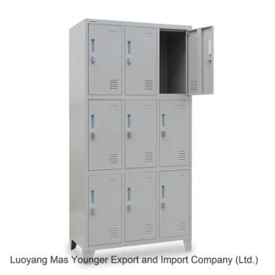 Gym Equipment 3 Tier 9 Door Steel Storage Lockers
