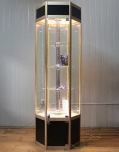 Free Standing Glass Display Cabinet with LED Light L