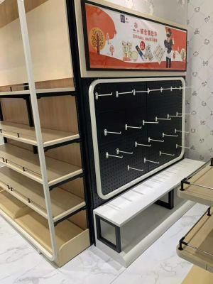 Gondola Supermarket Metal Shelf with Advertising Panel