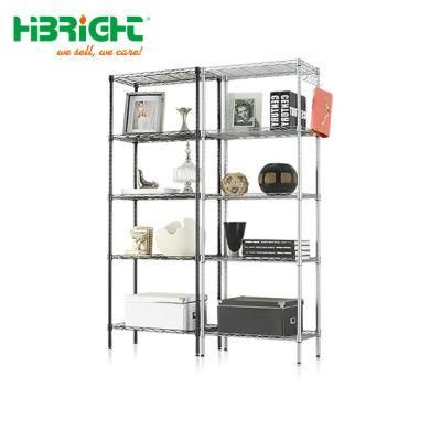 4 Tiers Adjustable Commercial Household Chrome Wire Storage Shelving