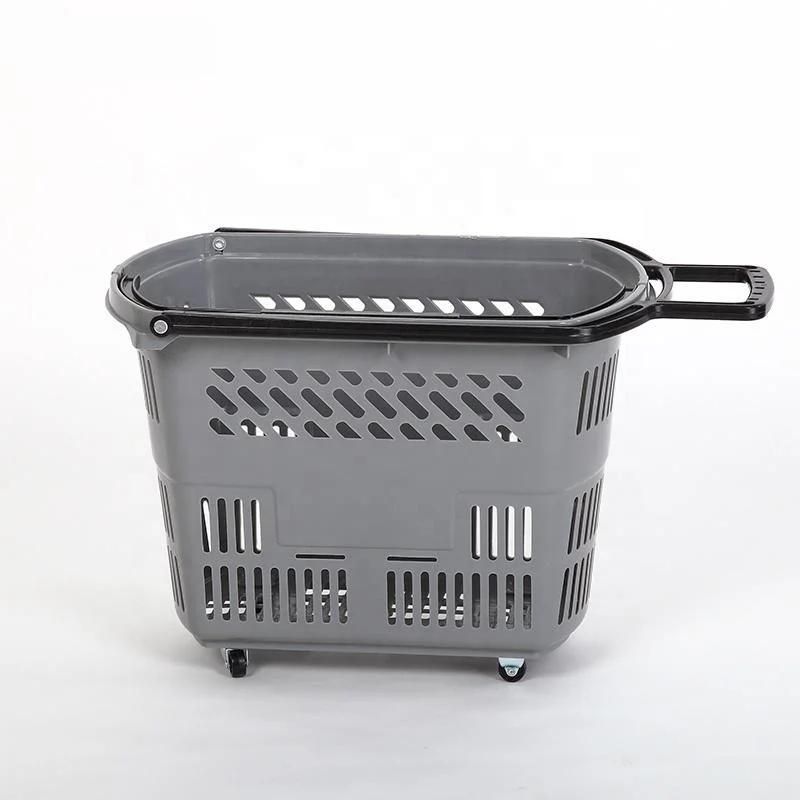 Hot Selling Plastic Fruit Hand Basket Shopping Basket with Wheels