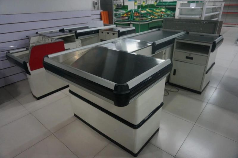 Excellent Quality Supermarket Stainless Electric Cashier Counter Retail Cashier Counter